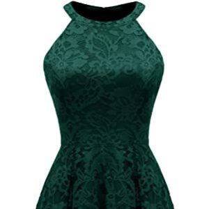 Dressystar Women's Halter Floral Lace Cocktail Party Dress Hi-Lo Dress